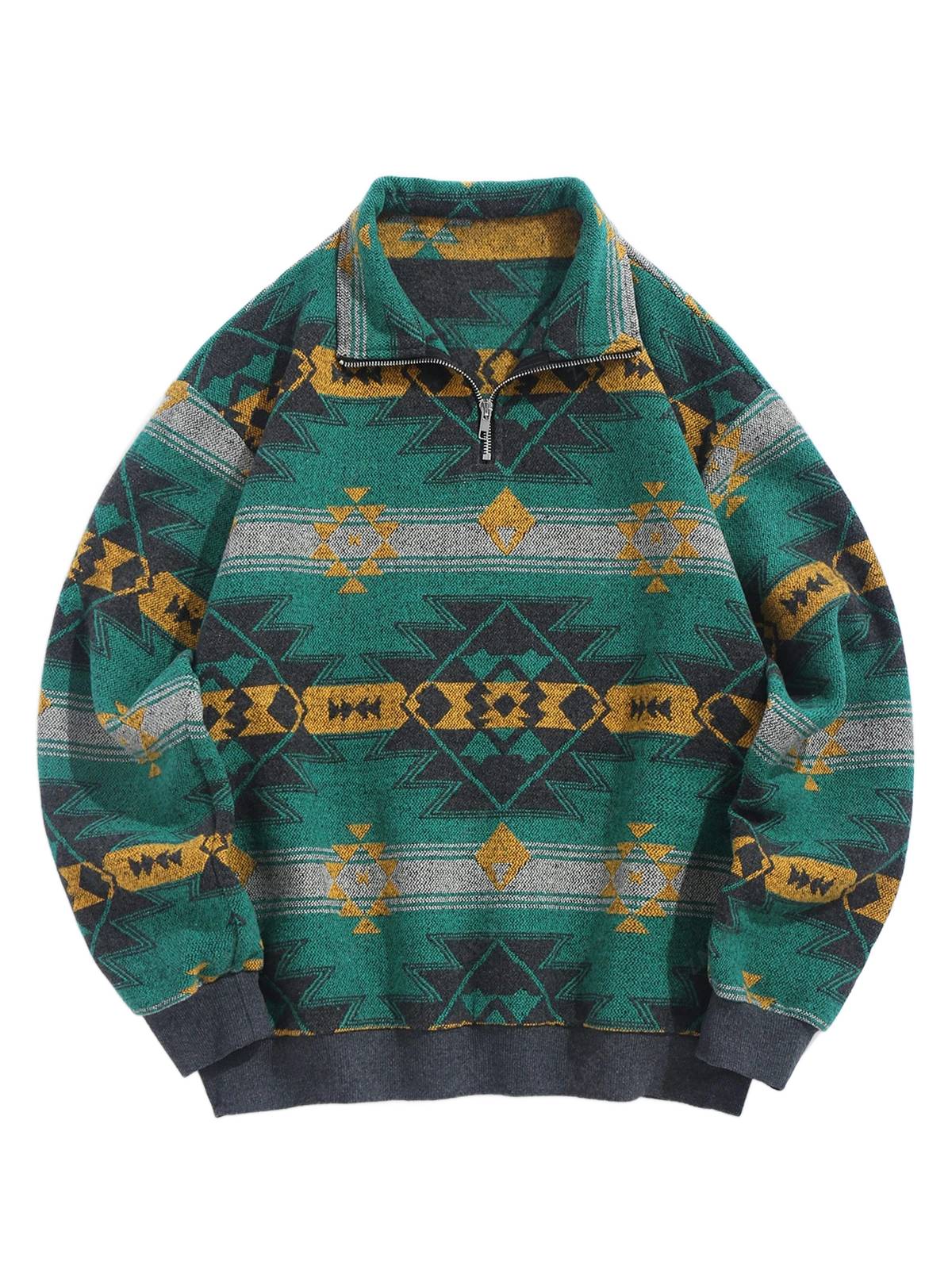 ZAFUL Мъжки зимен пуловер с етно мотиви