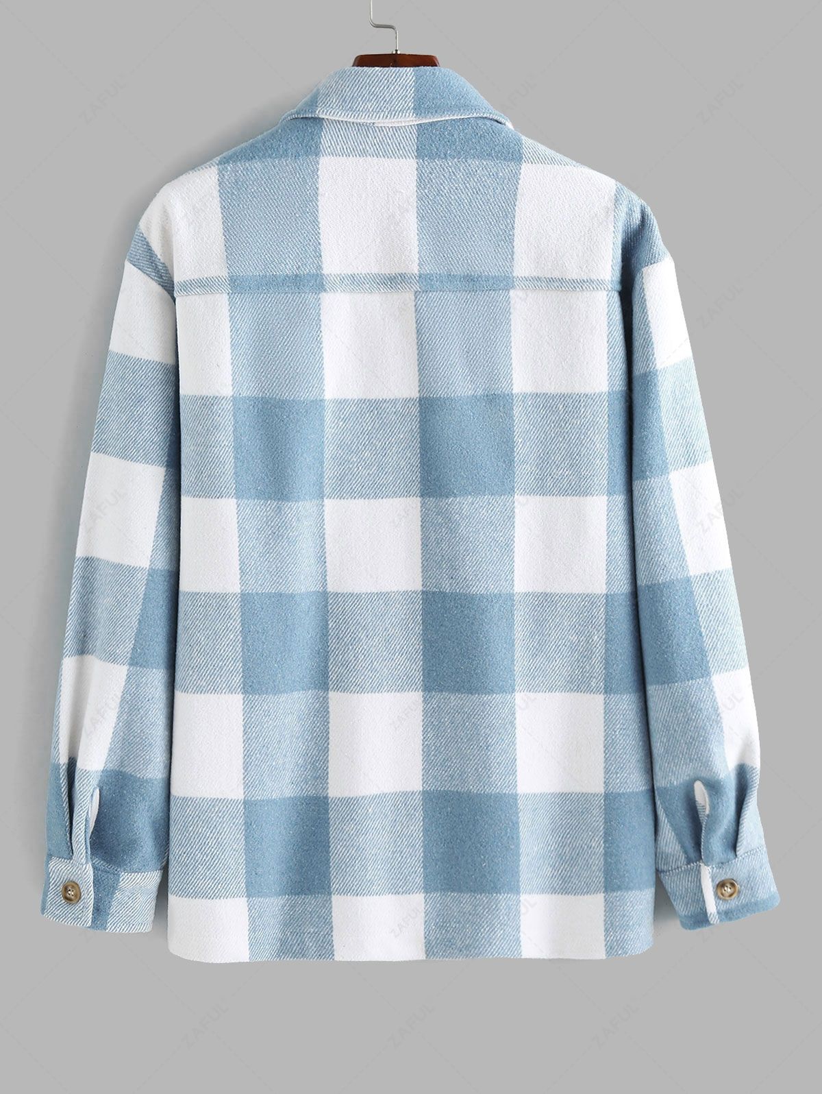 ZAFUL Мъжка риза каре в синьо и бяло