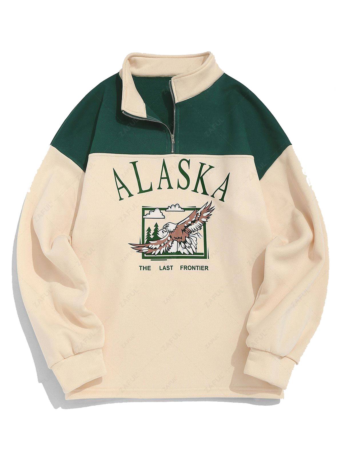 ZAFUL Мъжки поларен суитшърт с принт ALASKA