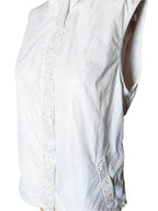 Golfino Windproof two-layer sports vest with sequins, white