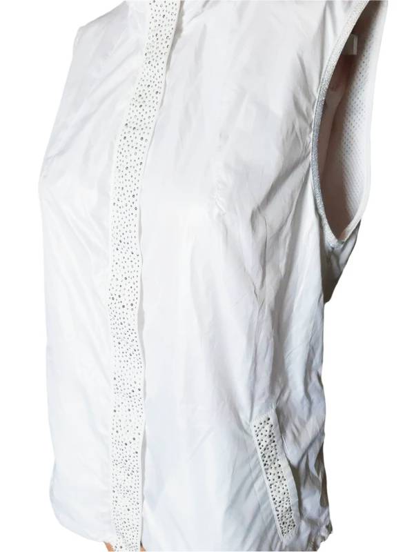 Golfino Windproof two-layer sports vest with sequins, white