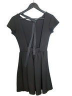 Women's knitted open-back dress, black