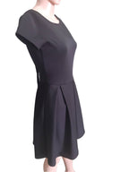 Women's knitted open-back dress, black