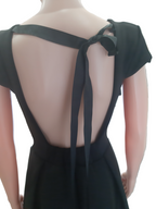 Women's knitted open-back dress, black