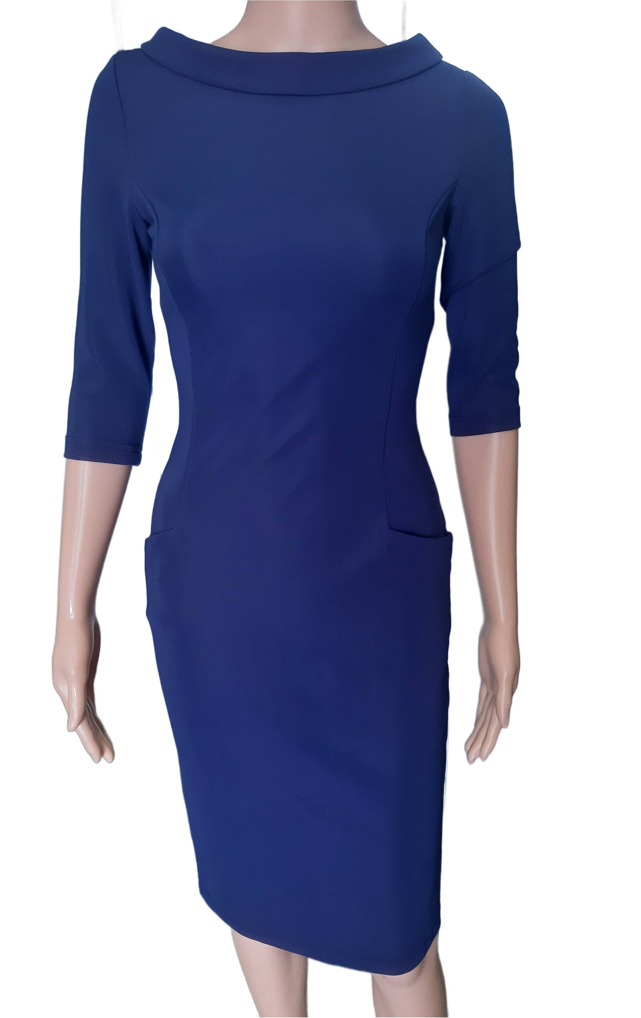 Women's elegant knitted dress Laura Bettini, dark blue