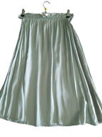 Cartton Summer satin skirt mid-length, green