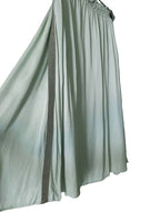 Cartton Summer satin skirt mid-length, green