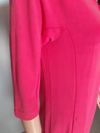 Cartoon Women's knitted dress with 3/4 sleeves season 2025, coral