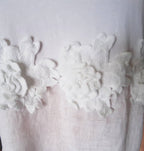 Women's linen dress with floral appliqués, collection 2025