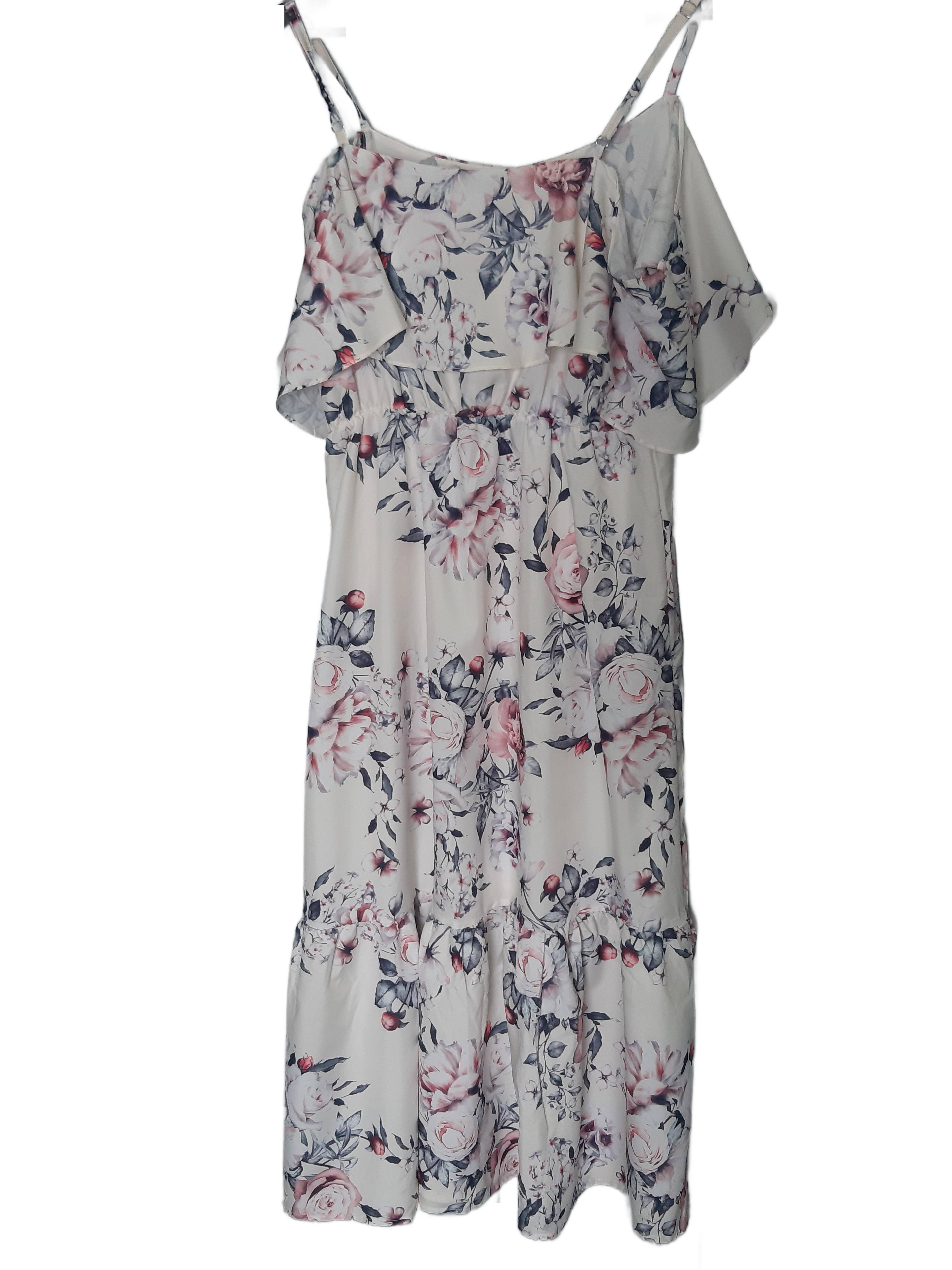 Women's summer dress with floral motifs