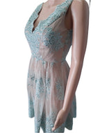 Vera Mont Women's elegant dress in pink with embroidery and lace