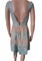 Vera Mont Women's elegant dress in pink with embroidery and lace