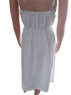 Women's linen dress with straps in white, collection 2025