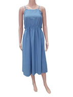 Women's linen dress in blue, collection 2025