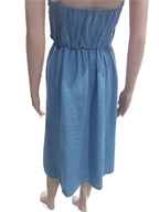 Women's linen dress in blue, collection 2025