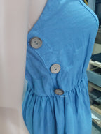 Women's linen dress in blue, collection 2025