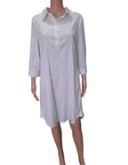 JETTE Cotton shirt-dress in sporty-elegant style, snow white