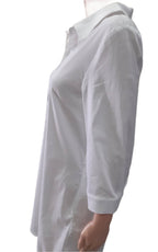 JETTE Cotton shirt-dress in sporty-elegant style, snow white