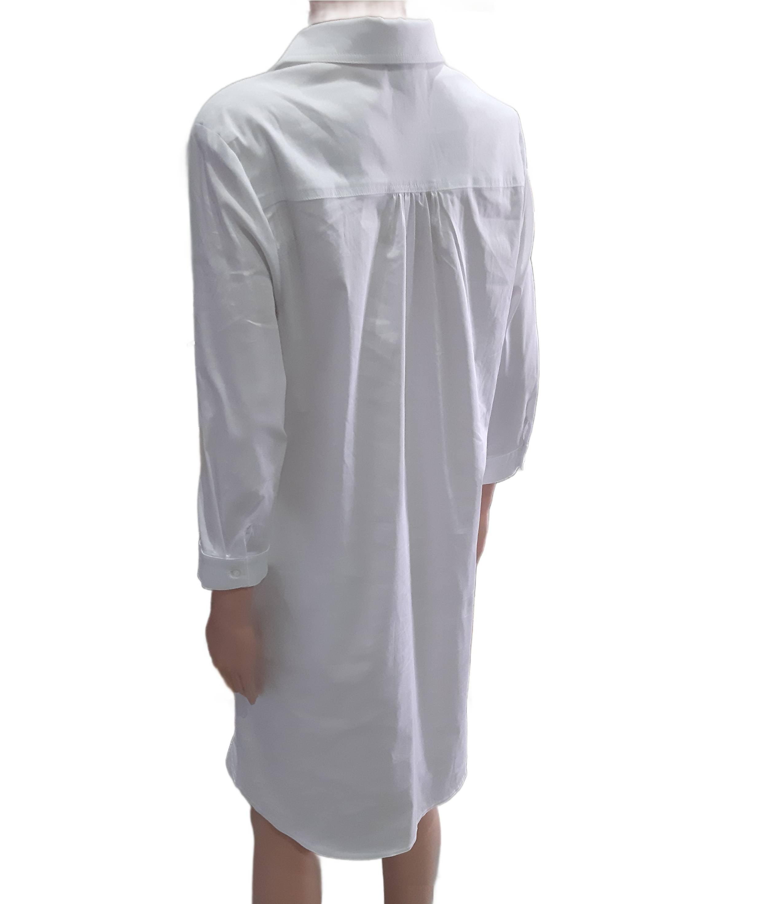 JETTE Cotton shirt-dress in sporty-elegant style, snow white