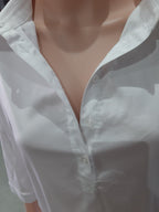 JETTE Cotton shirt-dress in sporty-elegant style, snow white