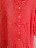 Josefine Women's linen dress, coral color