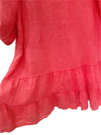 Josefine Women's linen dress, coral color