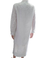 Women's long-sleeved dress with cut embroidery ZARA, white