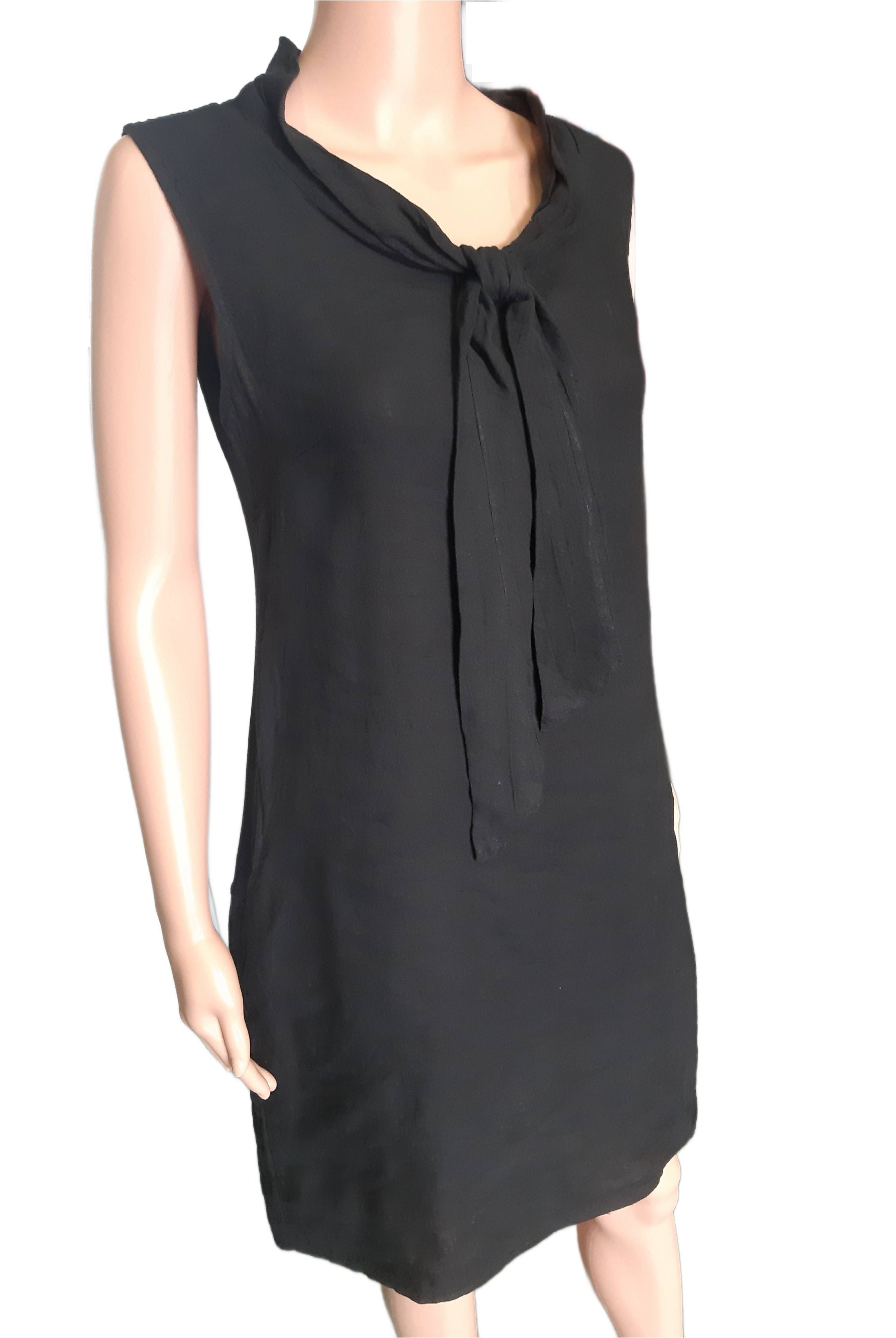 Summer linen dress in black, collection 2025