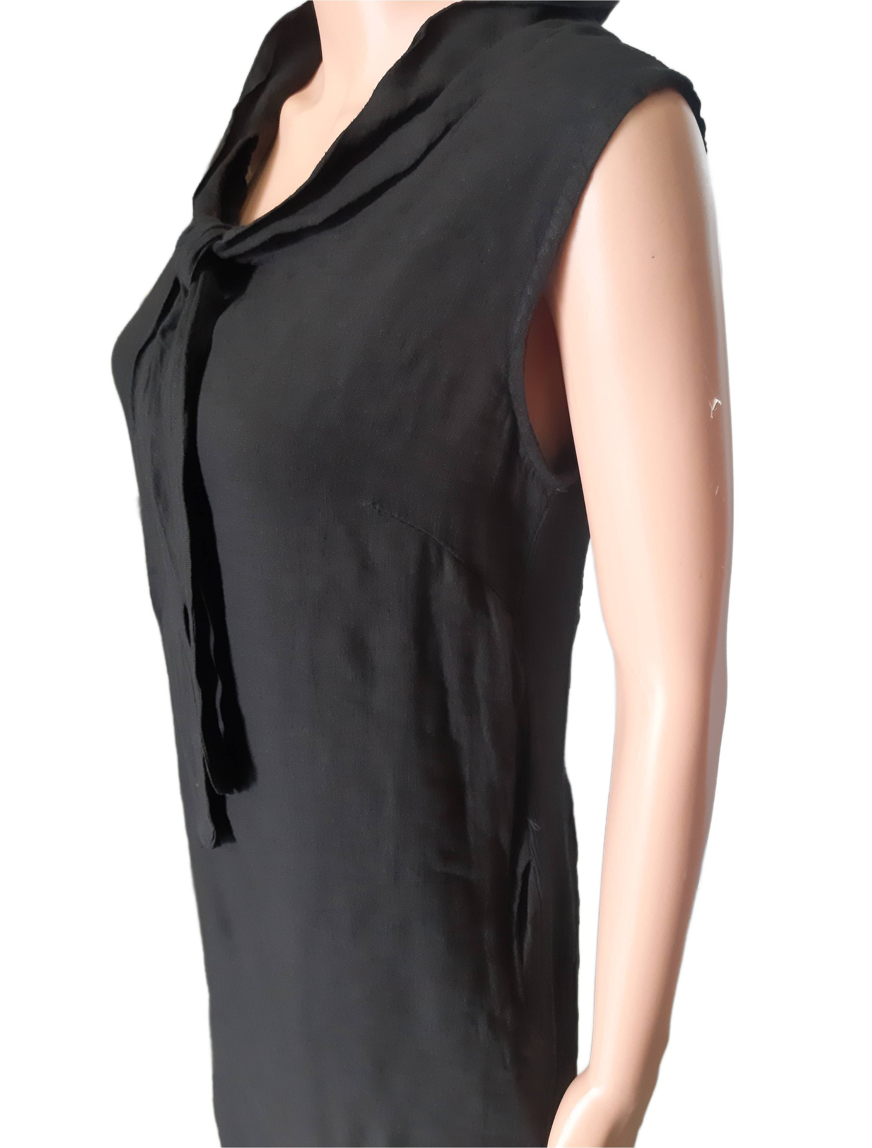 Summer linen dress in black, collection 2025