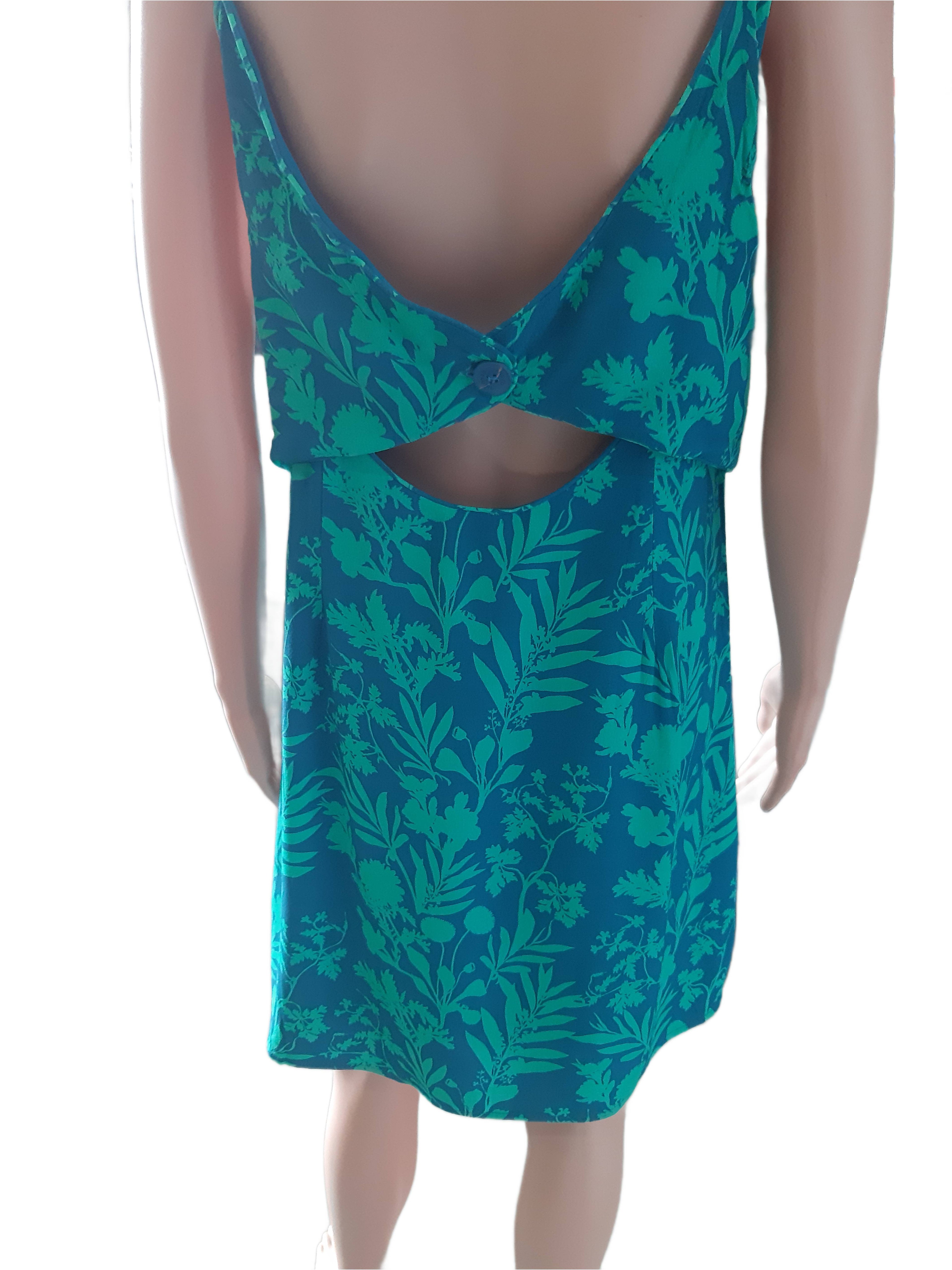 Khujo floral summer dress, blue-green