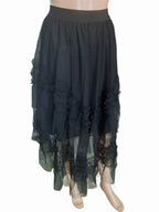 Women's elegant black tulle skirt, black