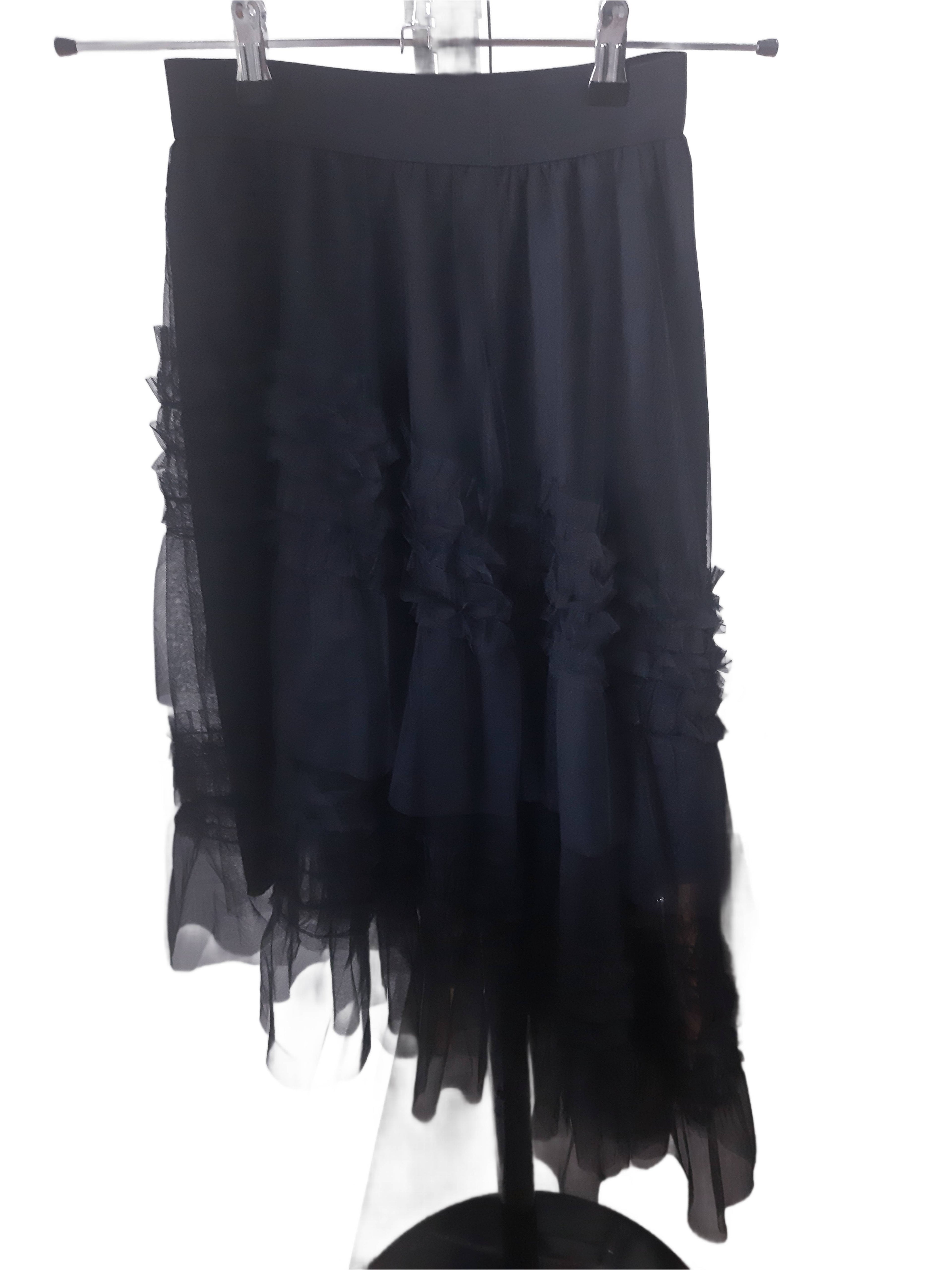 Women's elegant black tulle skirt, black