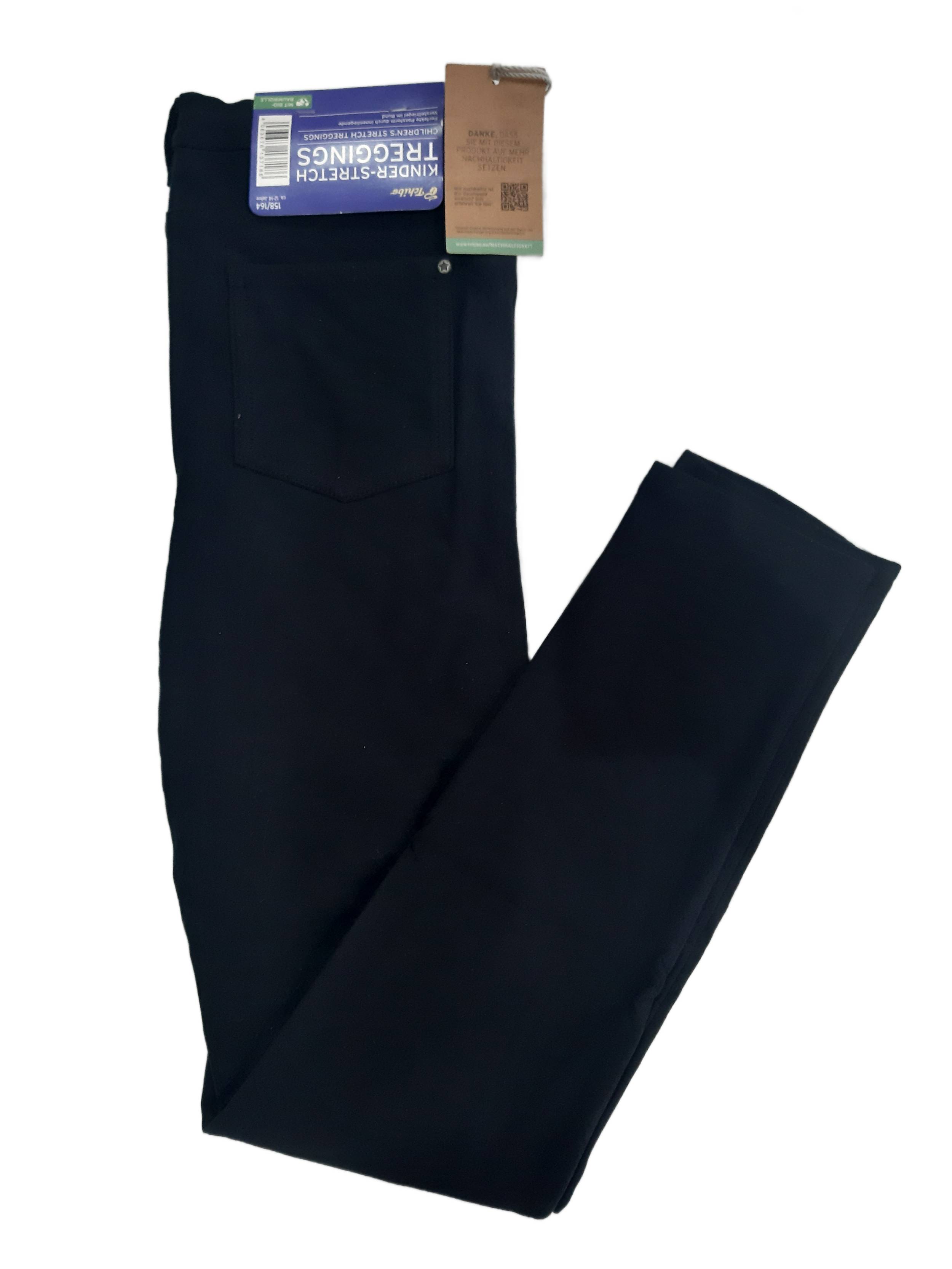 Children's cotton elastic jeans, black