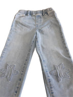 Children's cotton elastic jeans with Star applique, light blue