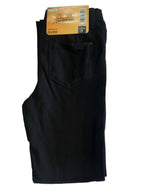 Children's cotton elastic jeans with shiny trim, black