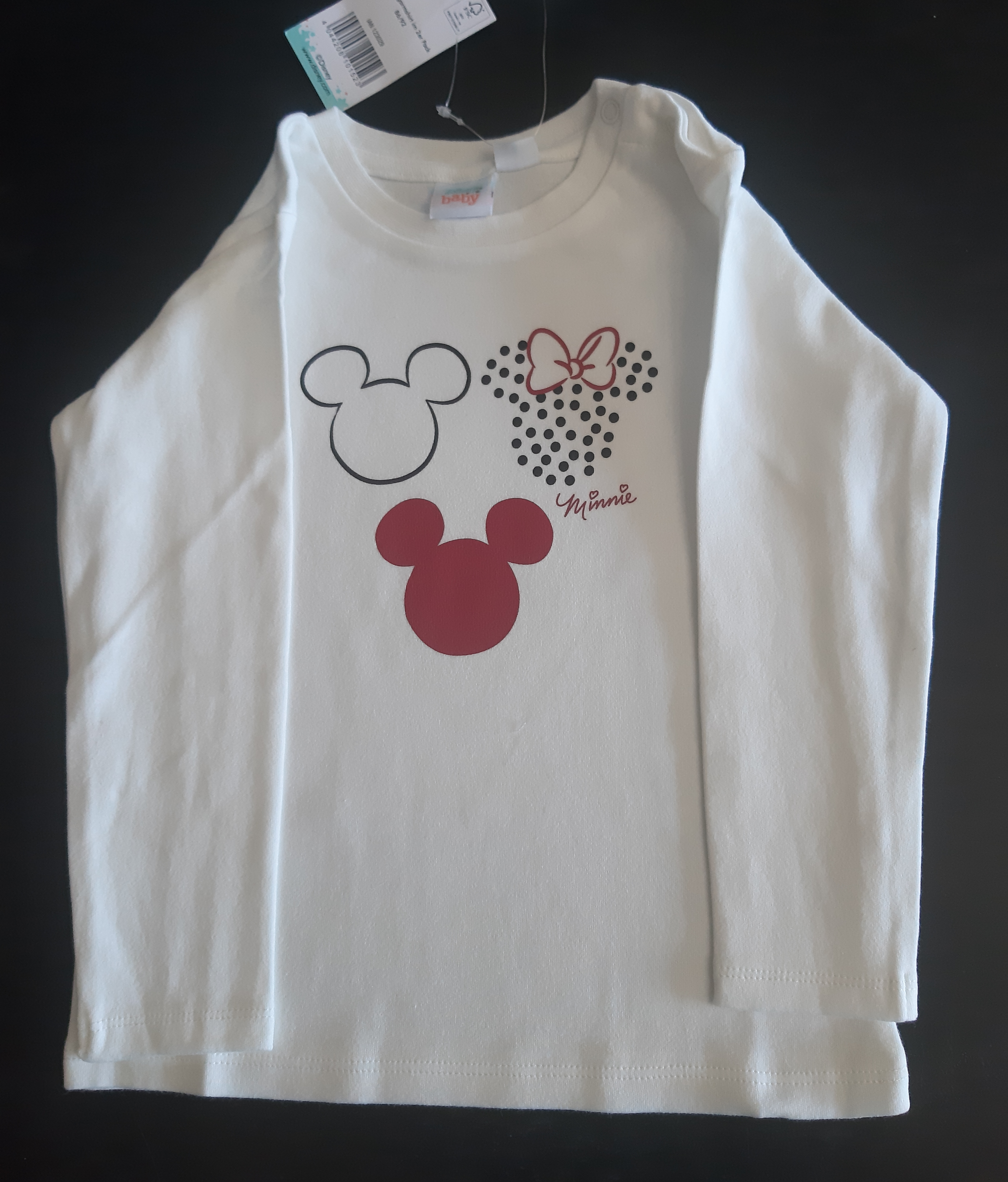 Disney Baby 2 pcs. Mickey and Minnie Mouse children's cotton blouses, white