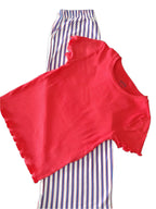Children's cotton pajamas for girls with short sleeves 