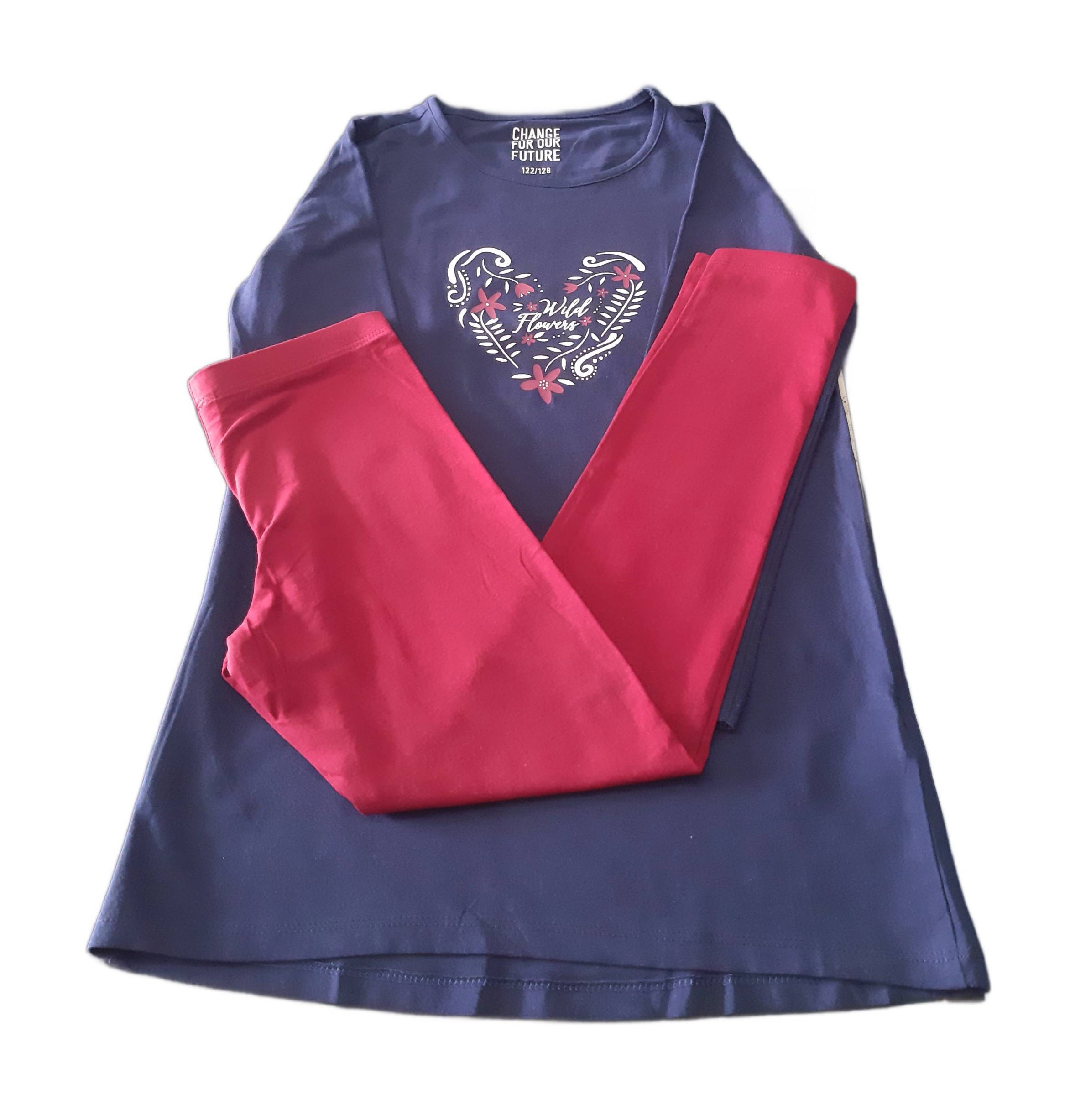 Set of 2 children's pajamas made of organic cotton 