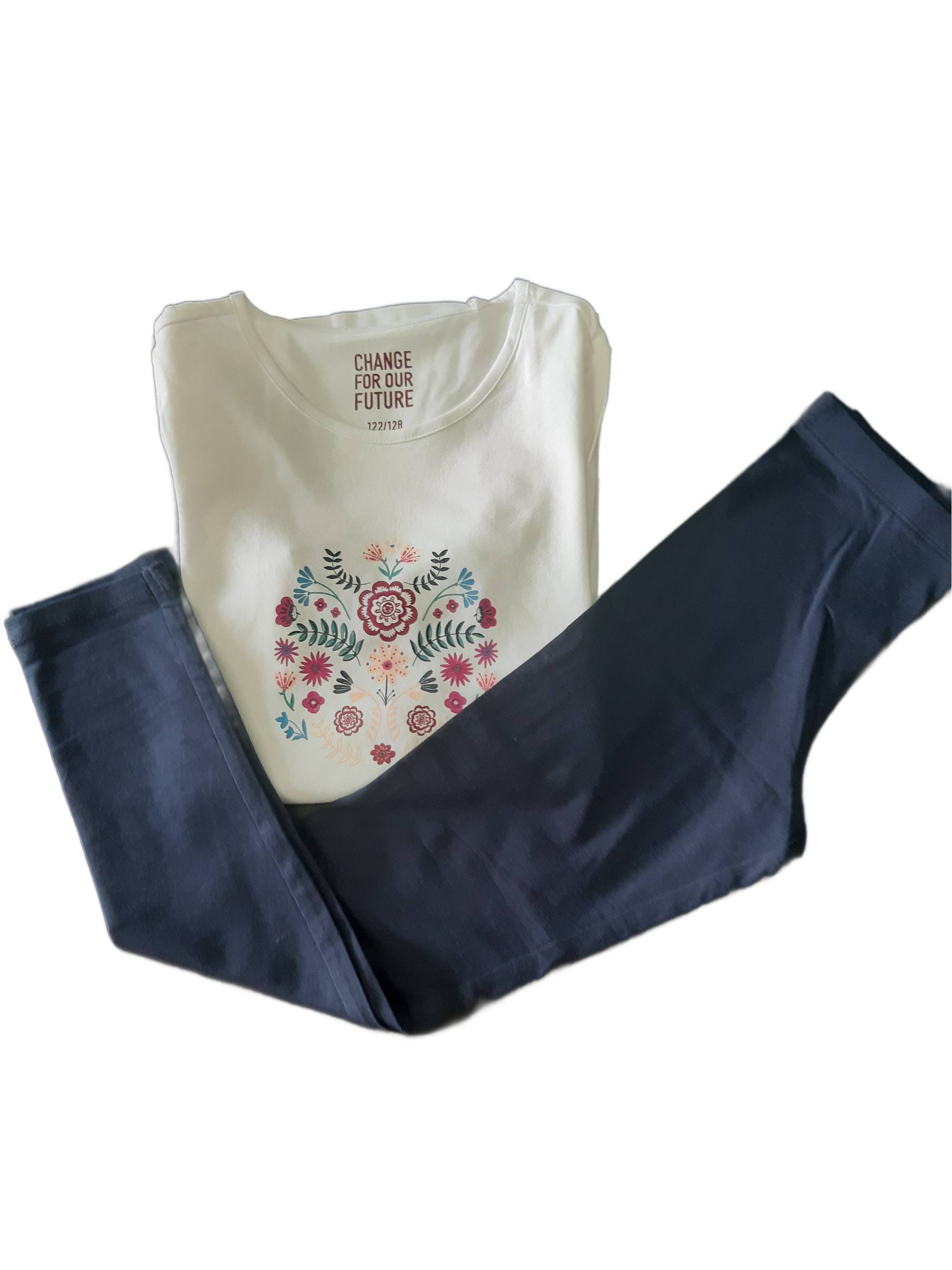 Set of 2 children's pajamas made of organic cotton 