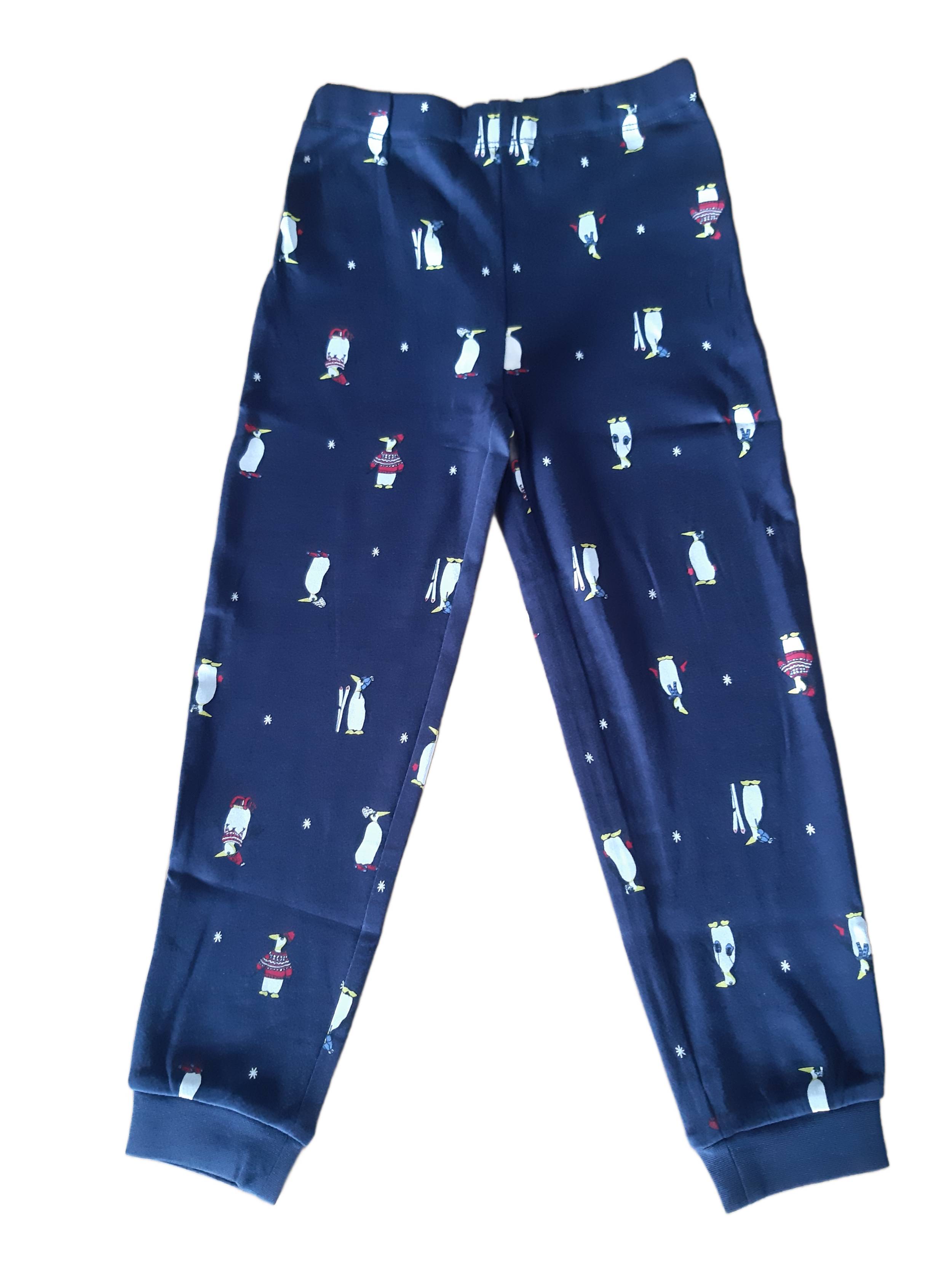 Children's cotton pajamas for boys, dark blue with print