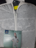 Children's cotton one-piece pajamas with hood, gray