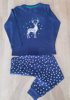 Children's cotton pajamas for boys, dark blue with print