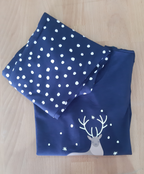 Children's cotton pajamas for boys, dark blue with print