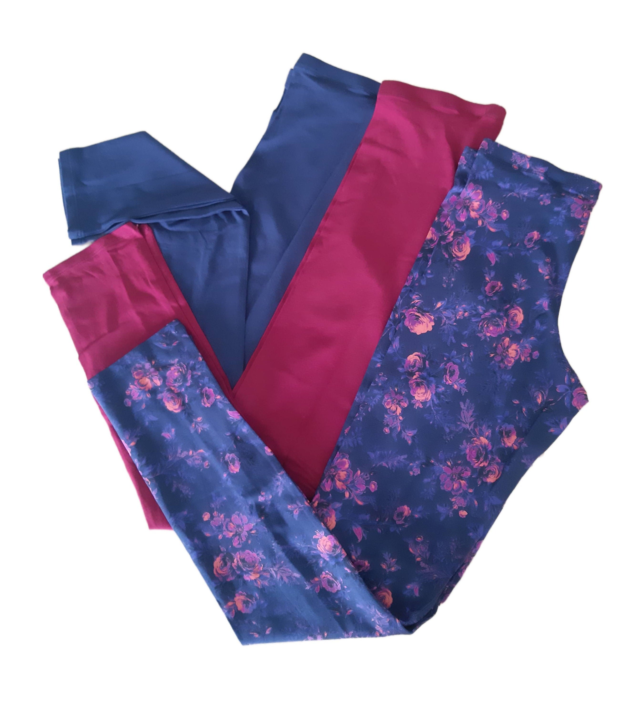 Set of children's elastic cotton leggings 