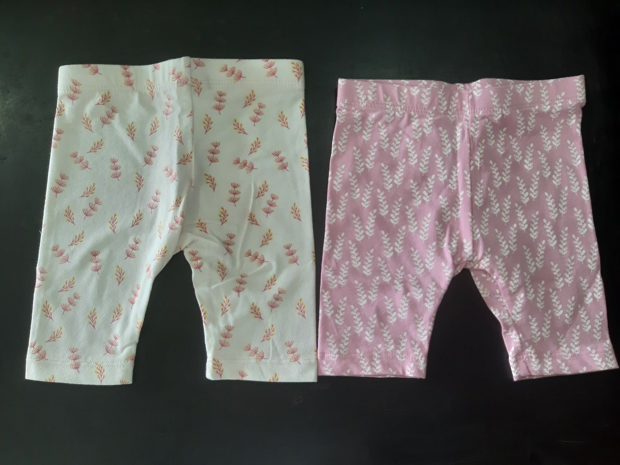 Set of 5 baby elastic cotton leggings 