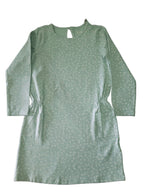 Children's cotton dress, green with print 
