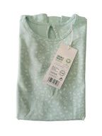 Children's cotton dress, green with print 