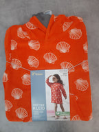 Children's cotton towel-dress with hood, orange 