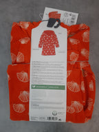 Children's cotton towel-dress with hood, orange 