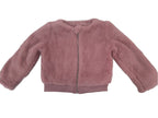 Plush children's sweatshirt with polo collar, purple 